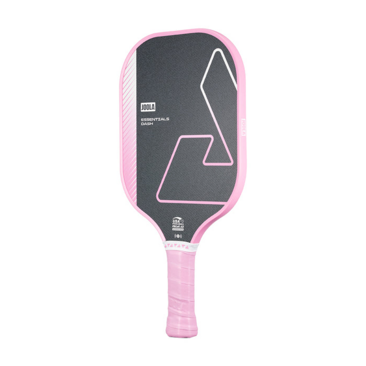 Pink and black pickleball paddle with JOOLA branding on a white background