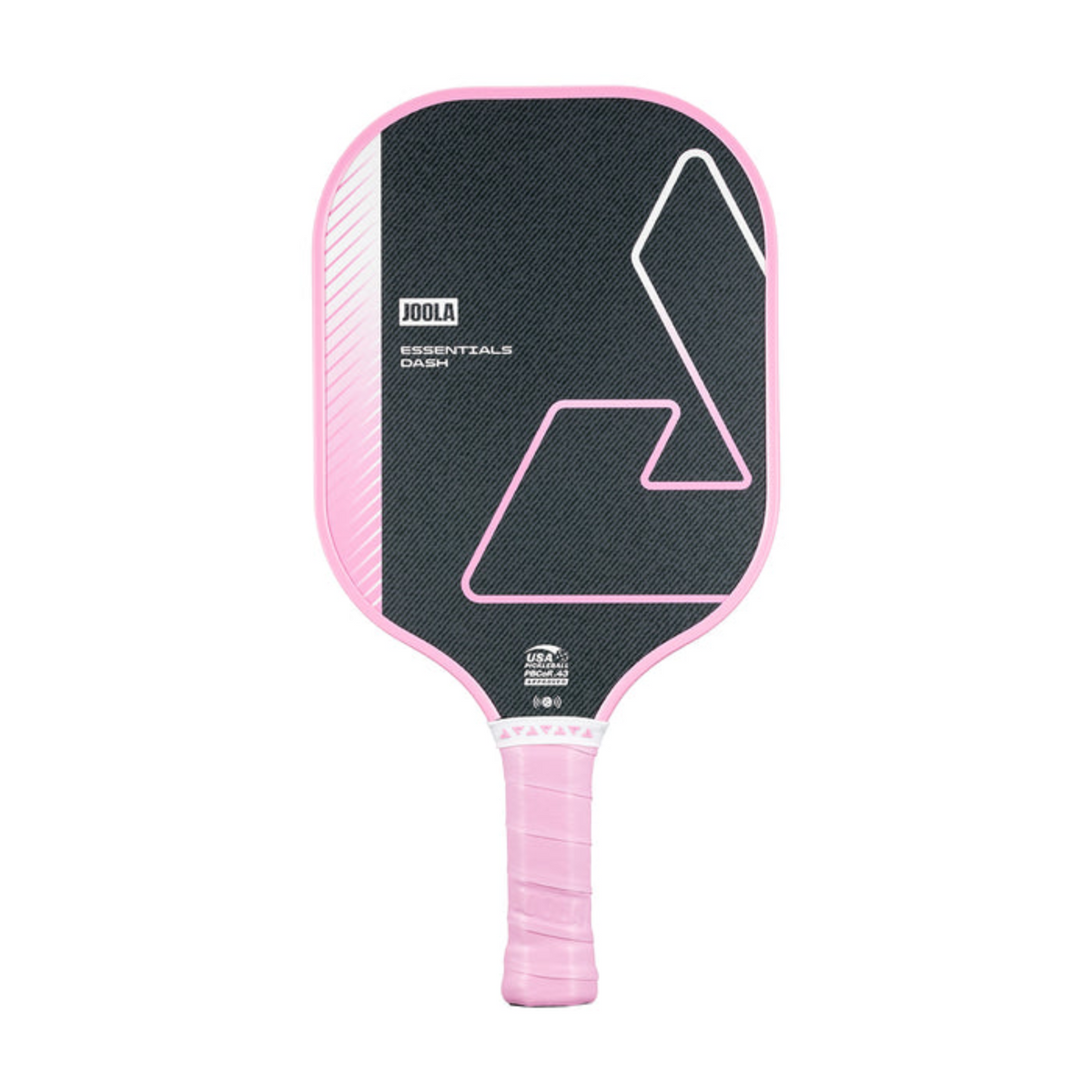 Pink and black pickleball paddle with JOOLA branding on a white background