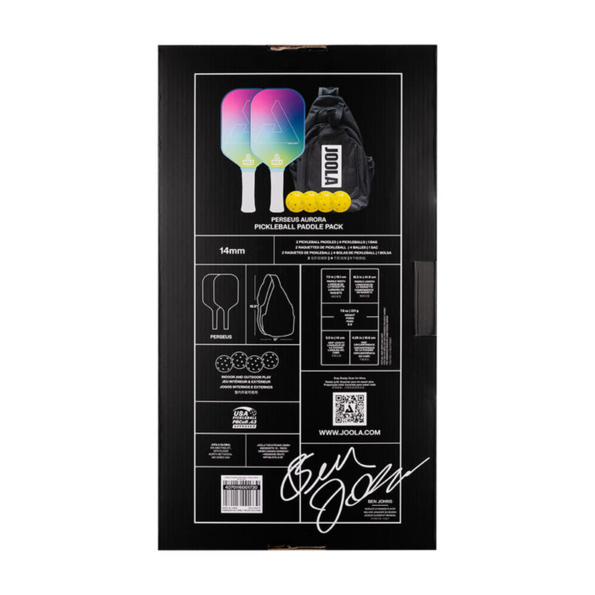 Joola pickleball paddle and ball set packaging on a white background