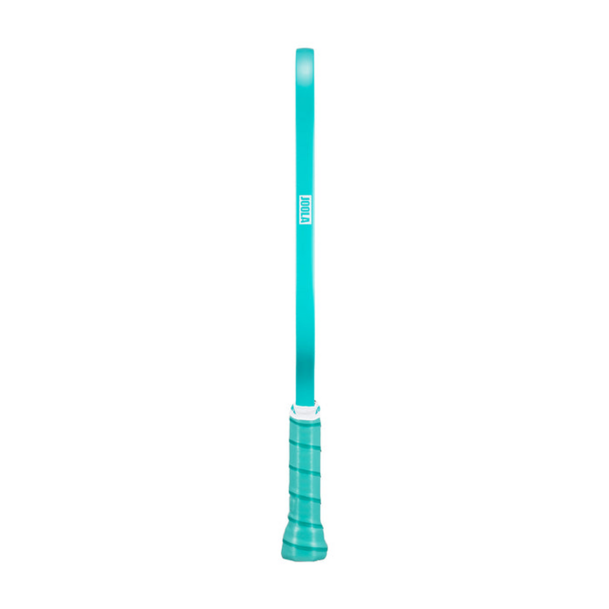 Teal light saber toy on a white background
