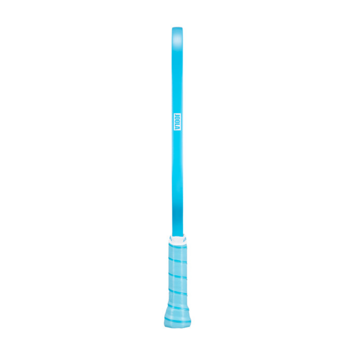 Blue toy lightsaber on a white background