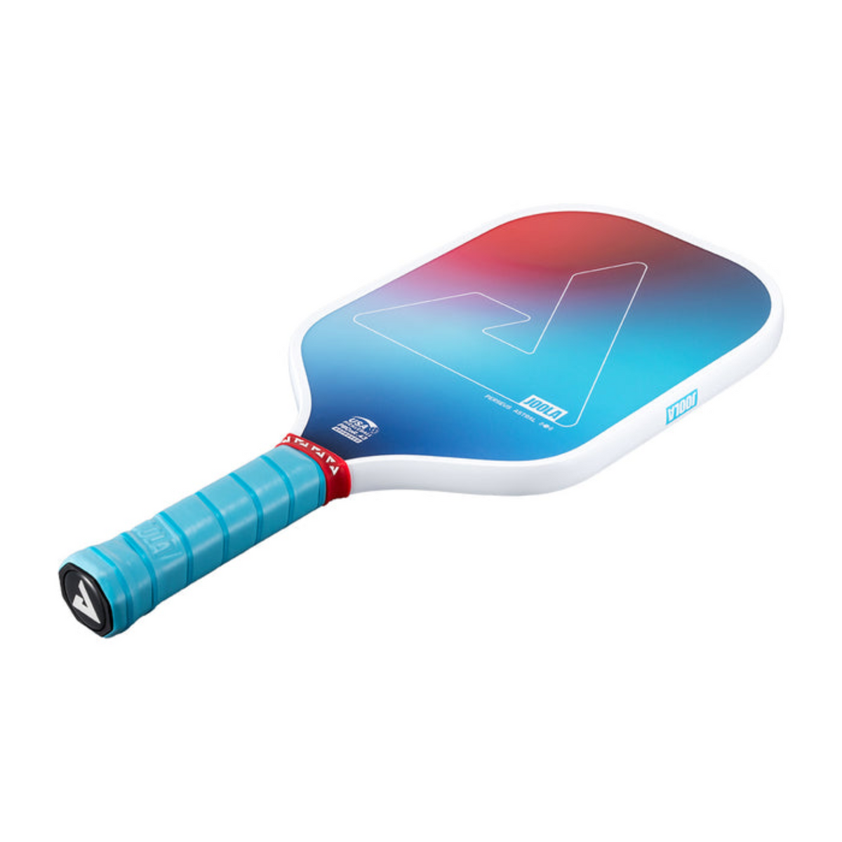 Pickleball paddle with gradient design on a white background