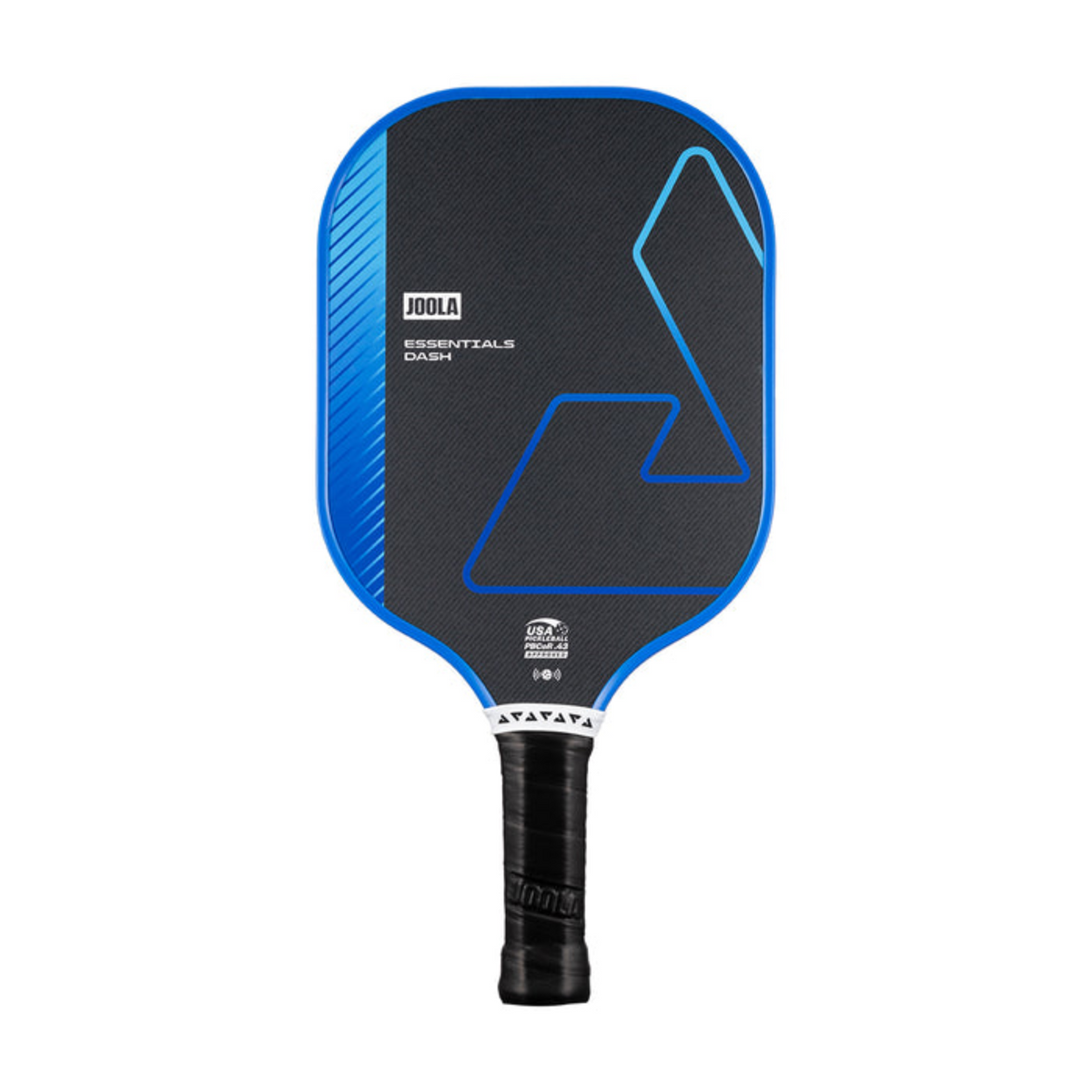 Blue and black pickleball paddle with Joola branding on a white background