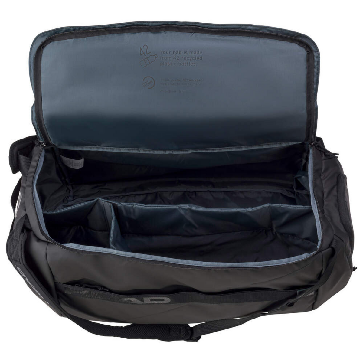 Head Black Pro X backpack bag for tennis and racquetball, pickleball, squash, racquetball
