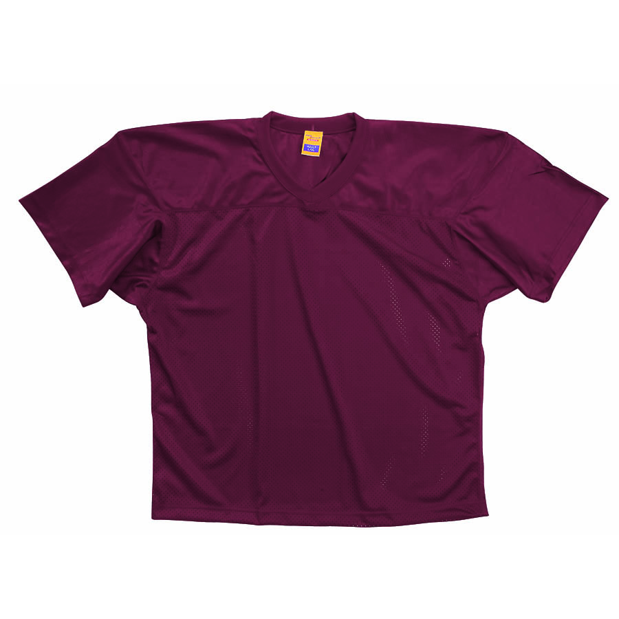 Martin Sports Football Jersey, Tricot Mesh with Dazzle Cowl in Maroon Adult 2XL - Front View