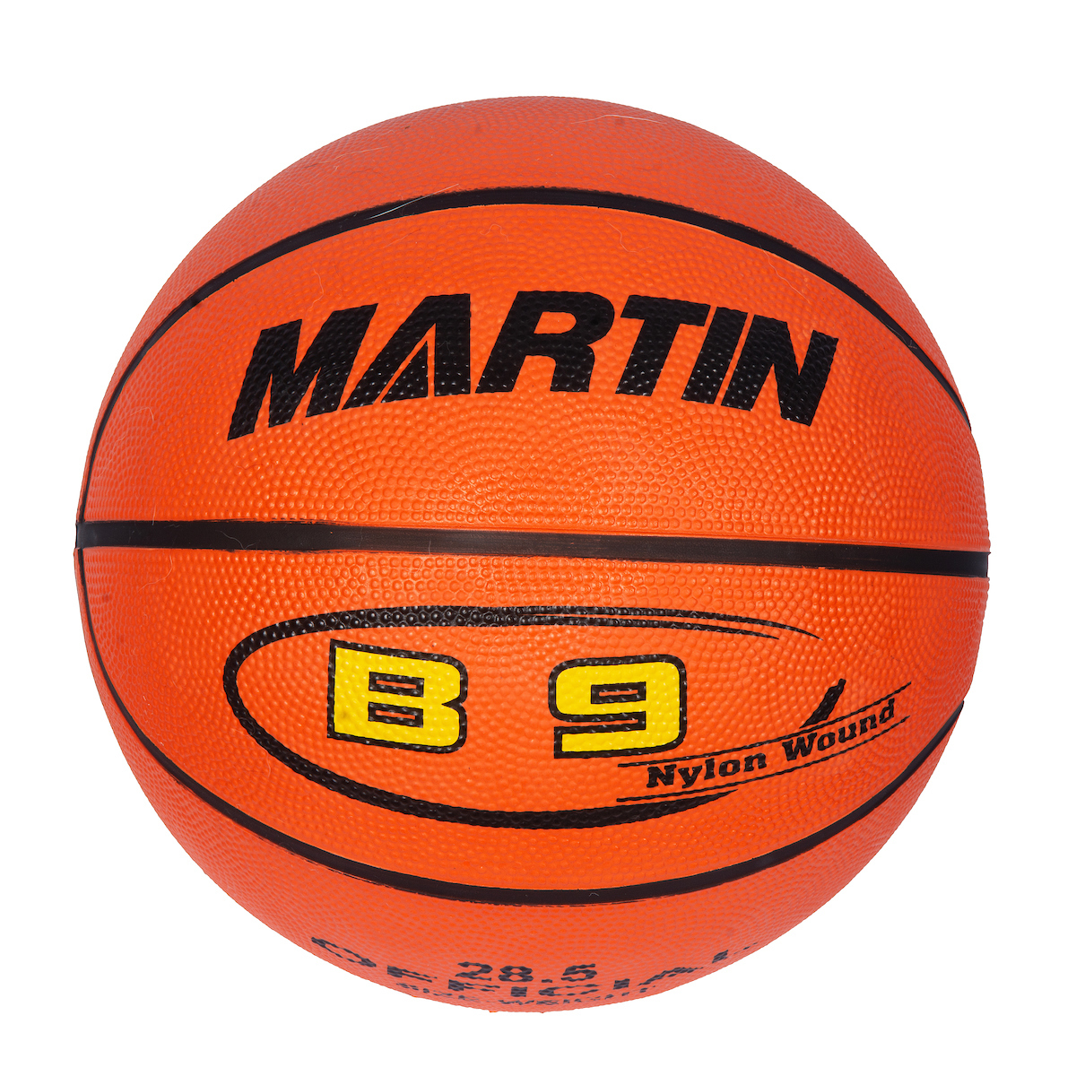 Martin Sports Rainbow Rubber Basketball, Women's Size 6 in Orange - Front View
