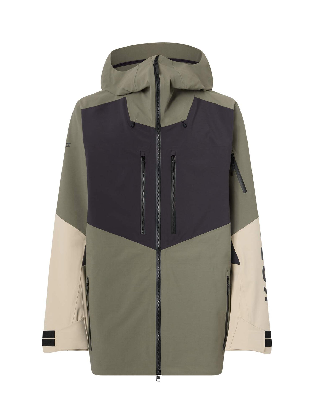 HEAD KORE Freeride Ski Jacket Mens in Green Sand/Black - front view