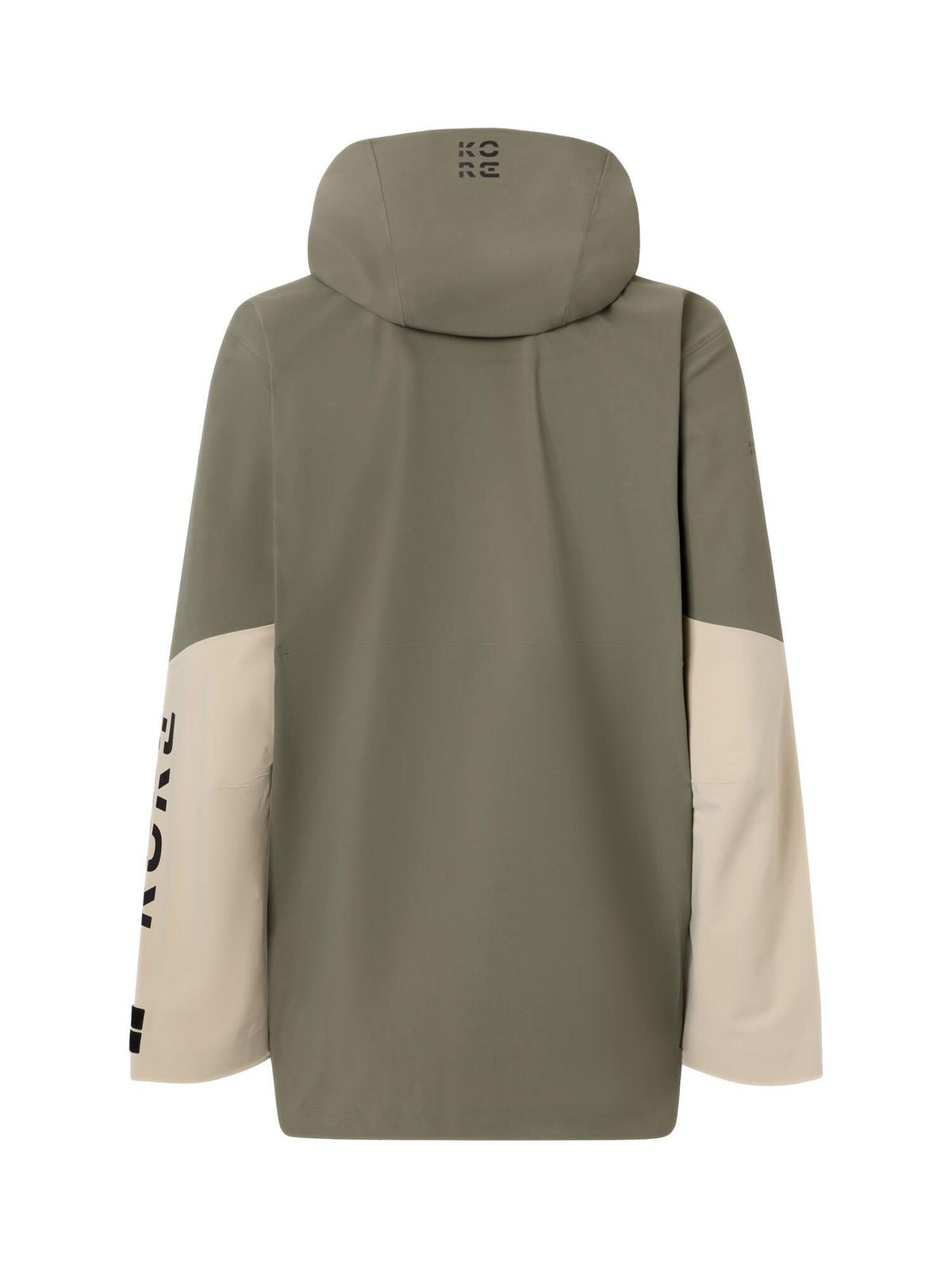 HEAD KORE Freeride Ski Jacket Mens in Green Sand/Black - back view