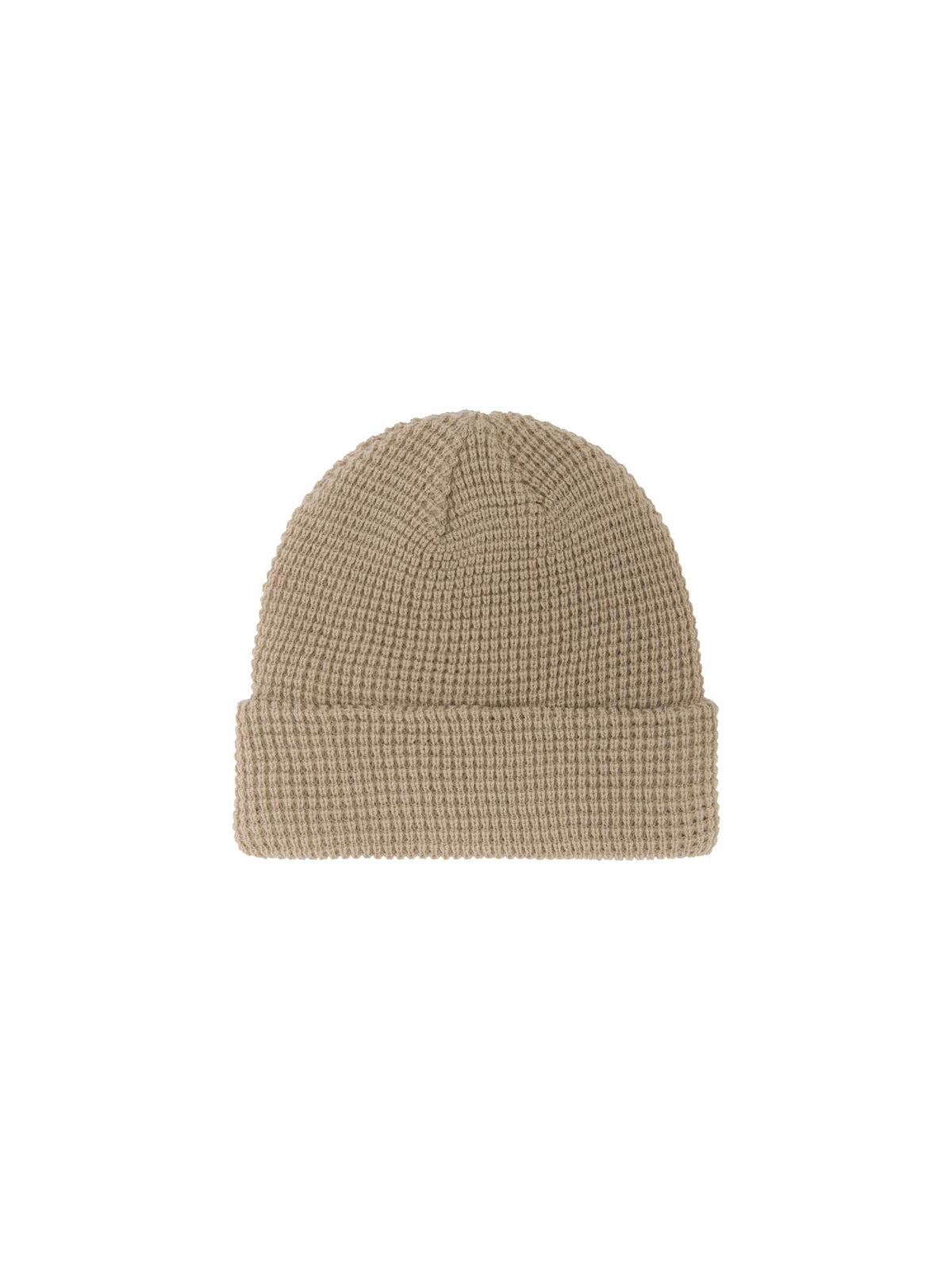 HEAD KORE Waffle Knit Beanie in Cream - side view