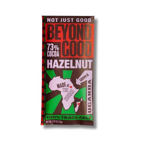 Beyond Good Organic 73% Dark Chocolate Toasted Hazelnut Bar, 2.64 oz (Case of 12)