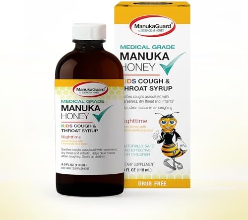 ManukaGuard Kids Nighttime Cough & Throat Syrup, 4 fl oz