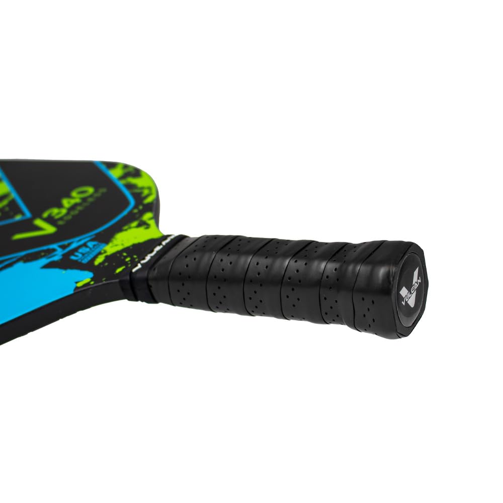 Vulcan V340 Edgeless Pickleball Paddle, Blue and Green Splatter - Alternate View 1