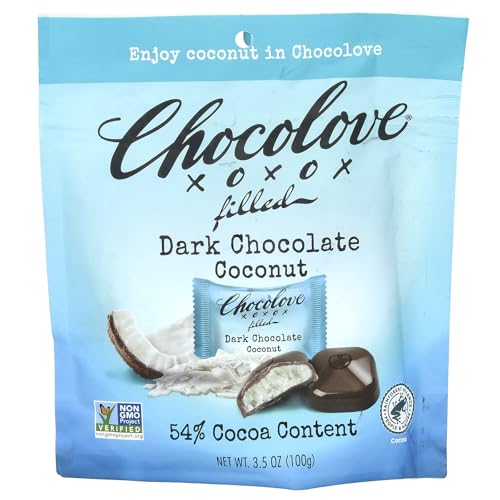 Chocolove Dark Chocolate Coconut Bites, 3.5 oz (Case of 8)