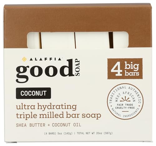 Alaffia Coconut Good Bar Soap, 4 ct