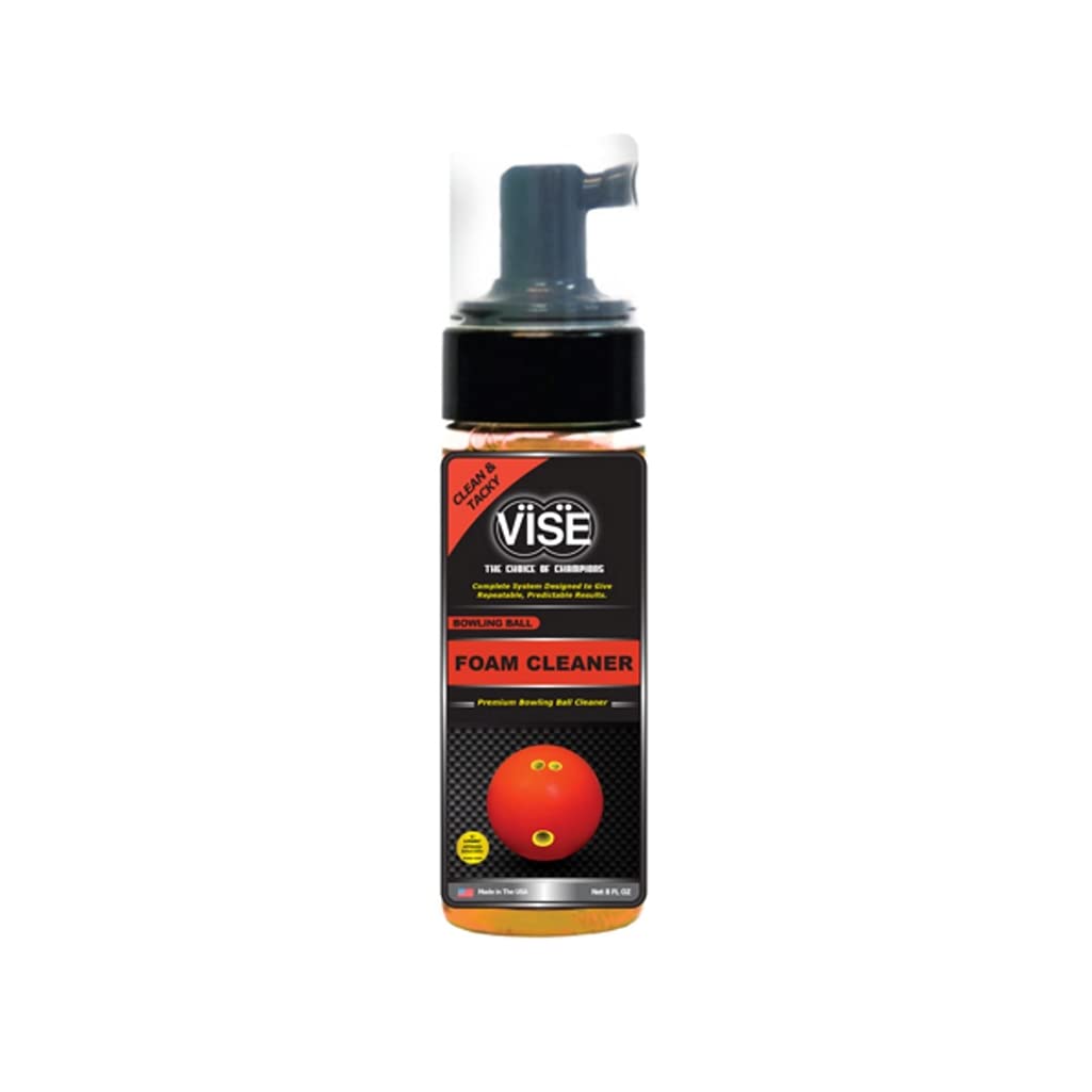VISE Foam Bowling Ball Cleaner 8oz in Red - front of bottle
