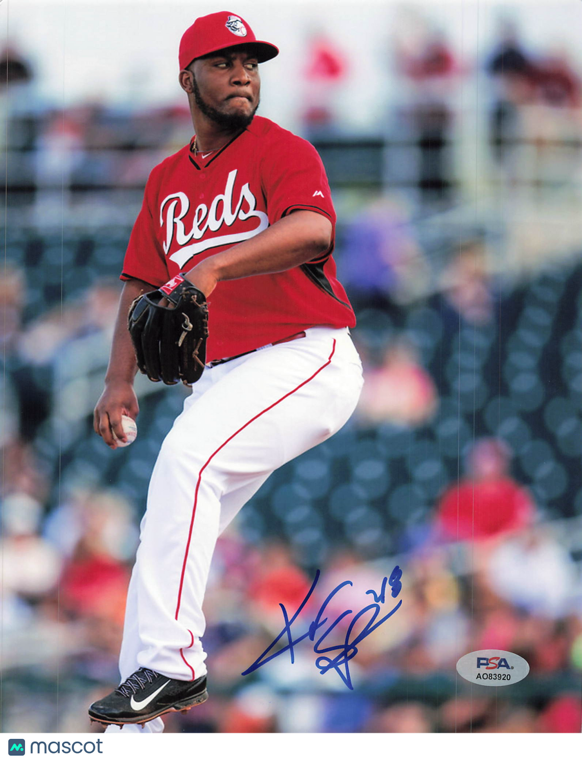 Keyvius Sampson Cincinnati Reds Signed 8x10 Photo PSA