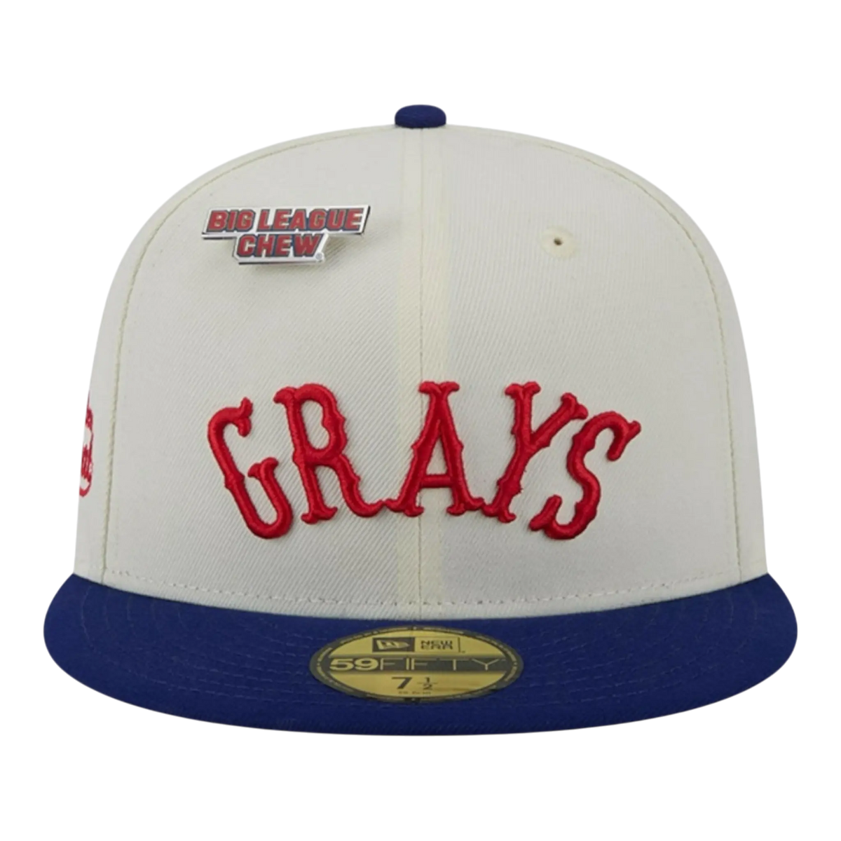 New Era X Big League Chew Homestead Grays Negro League 59FIFTY Men's Fitted Hat — Chalk White/Navy Wool