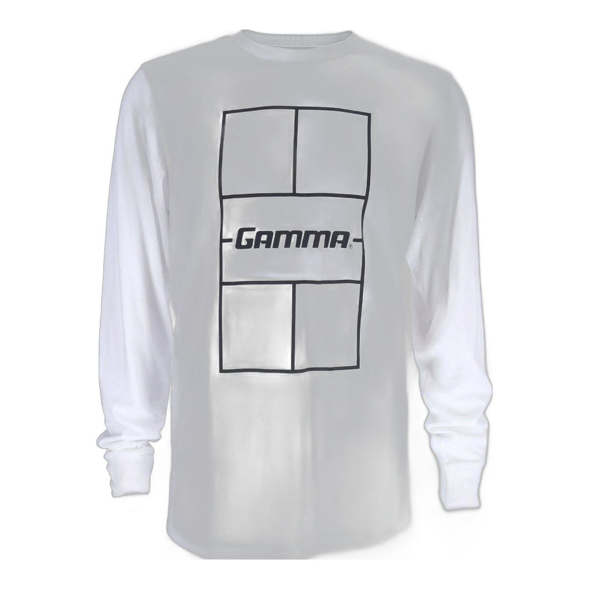 Gamma Unisex Park Long Sleeve Top in White - front view