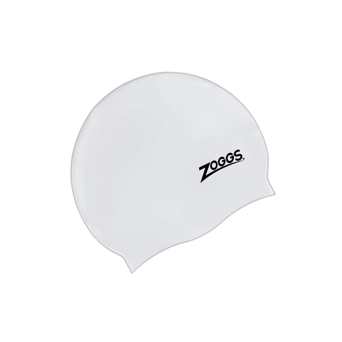 Zoggs Silicone Swimming Cap Superior Fit Embossed Non-Slip Swim Cap in White