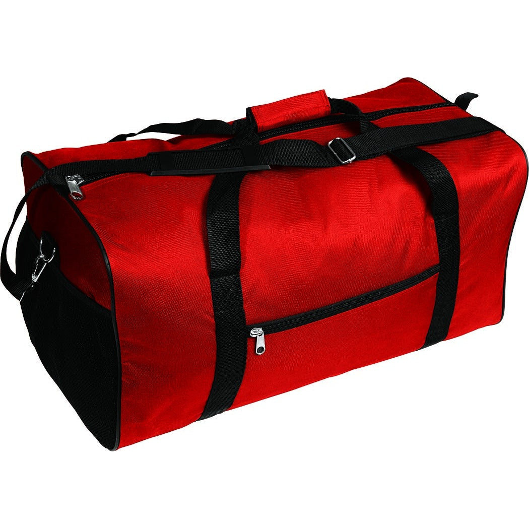 Martin Sports Player's Sport Bag, 24 x 12 x 12 in, Durable Nylon in Red - Front View