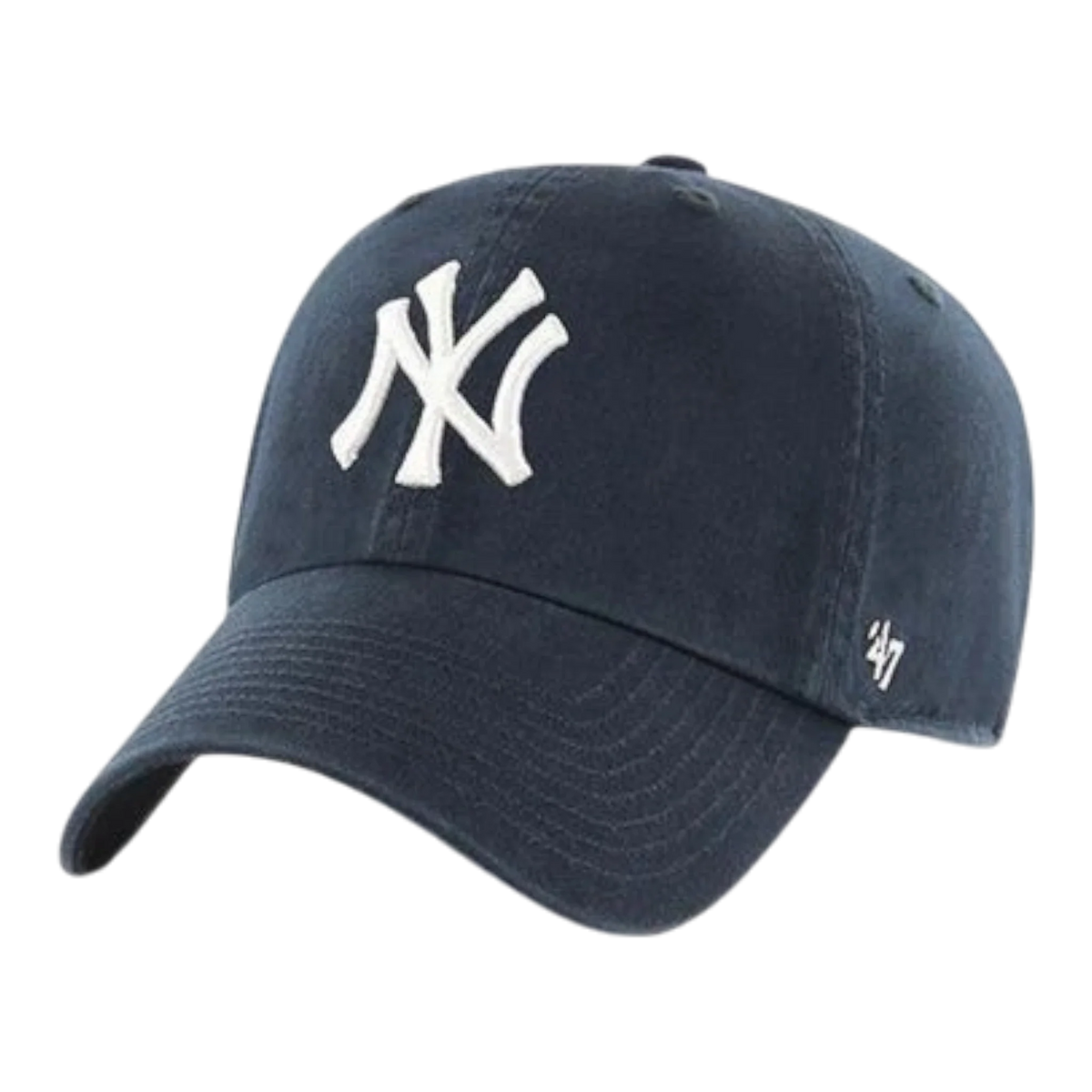 47 Brand Clean Up New York Yankees Men's Strapback Hat — Navy Adjustable Cap (B-RGW17GWS-NY)