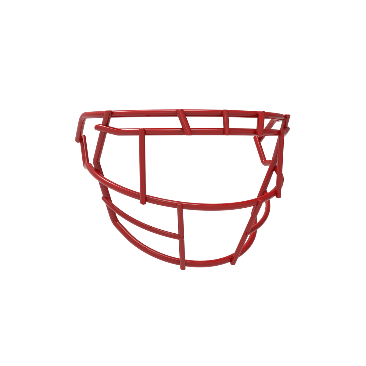 SCHUTT F7 EGOP 808-NB-VC premium football facemask in scarlet, displayed on a white background.