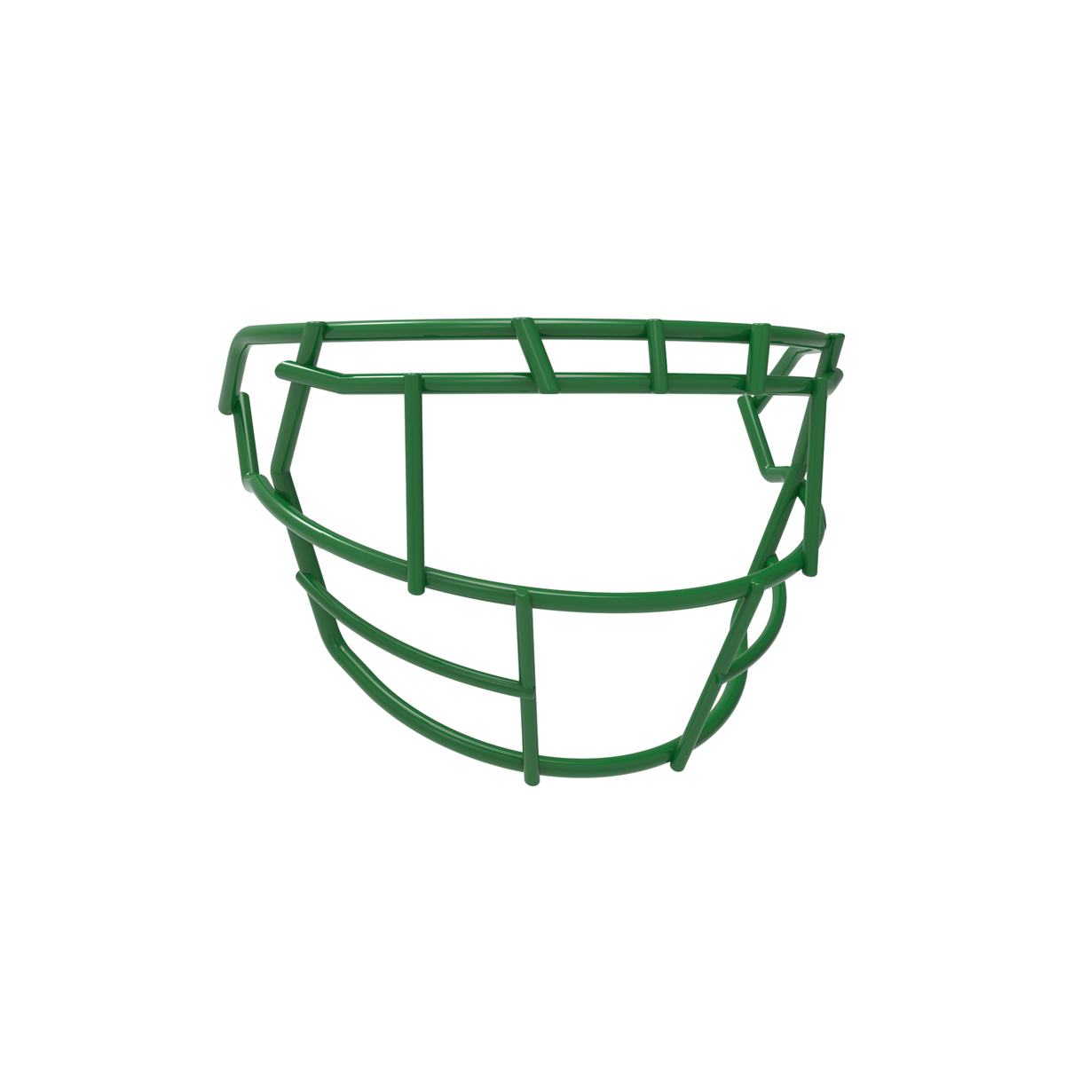 SCHUTT F7 EGOP 808-NB-VC premium football facemask in kelly green, displayed on a white background.