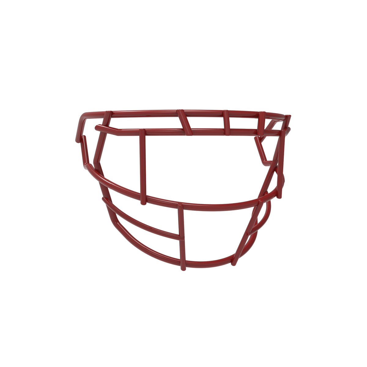 SCHUTT F7 EGOP 808-NB-VC premium football facemask in cardinal, displayed on a white background.