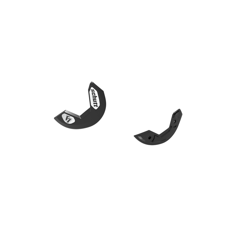 SCHUTT F7 External Stabilizer (pair) in black, showing two curved helmet stabilizer components with mounting holes, displayed on a white background.