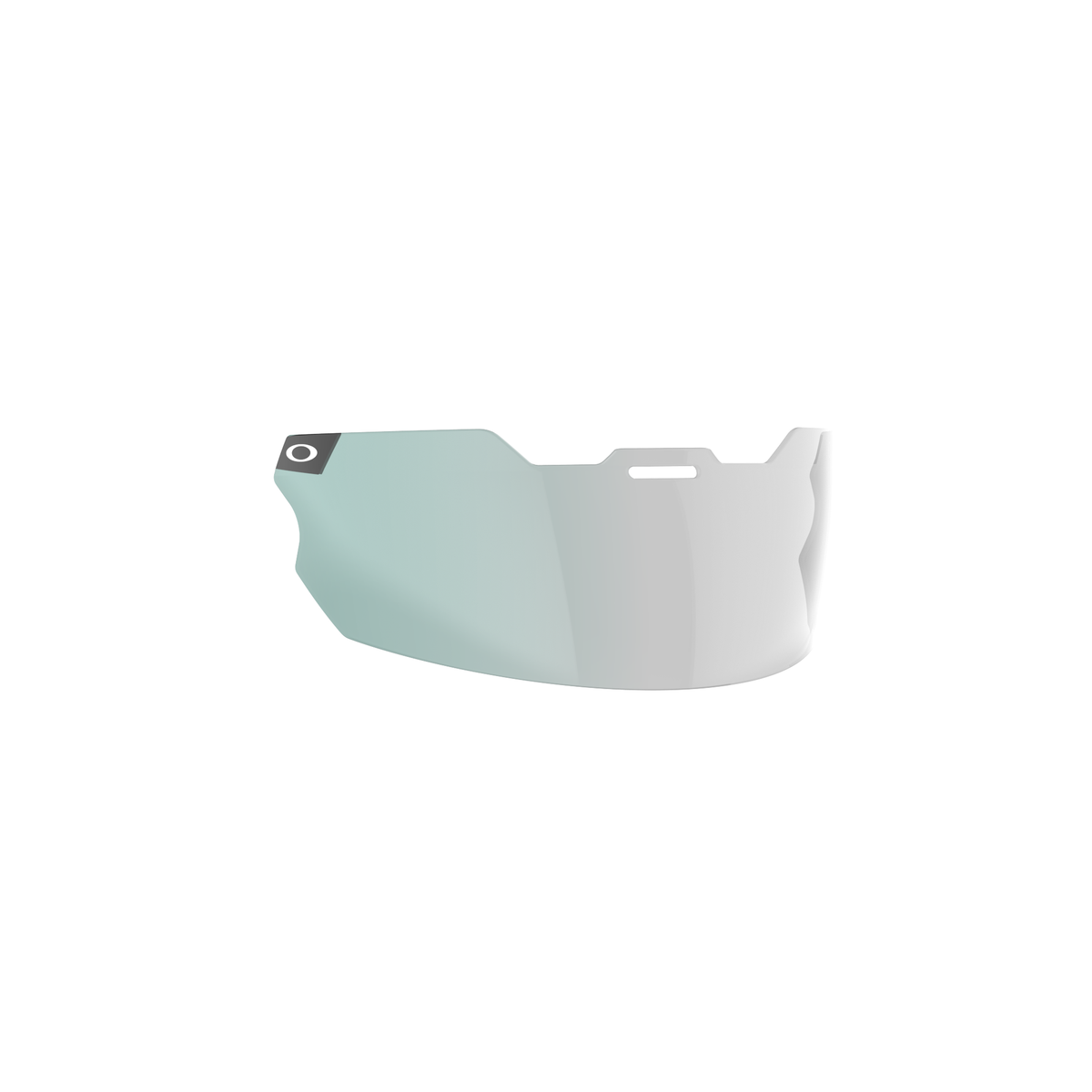 SCHUTT F7 Pro Switch football helmet visor by Oakley™ in prizm sapphire, featuring contoured design and mounting slot, shown on a white background.