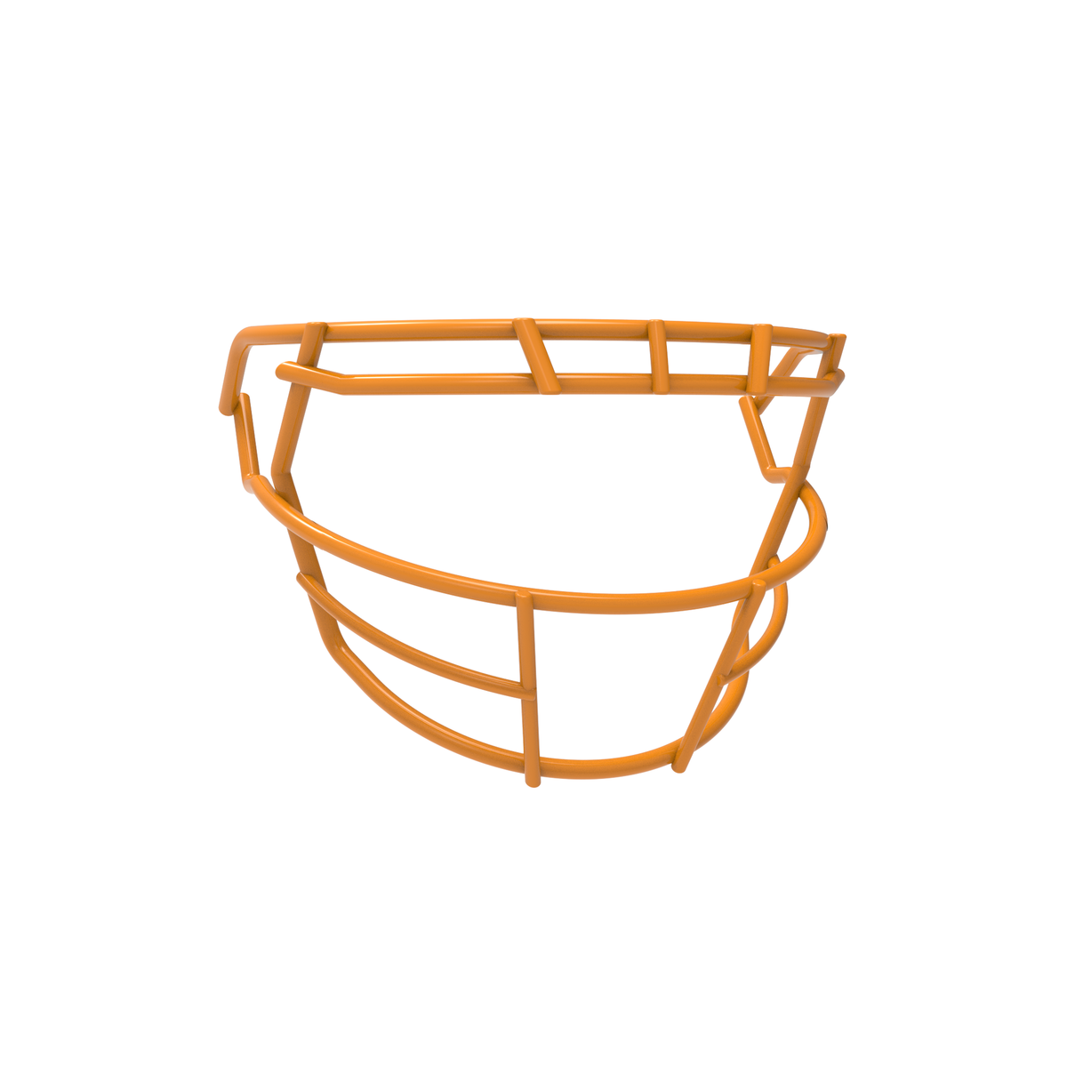 SCHUTT F7 ROPO-SW-808-NB-VC football facemask in gold finish, featuring single upper bar, reinforced side wiring, and extended lower guard, shown on a white background.