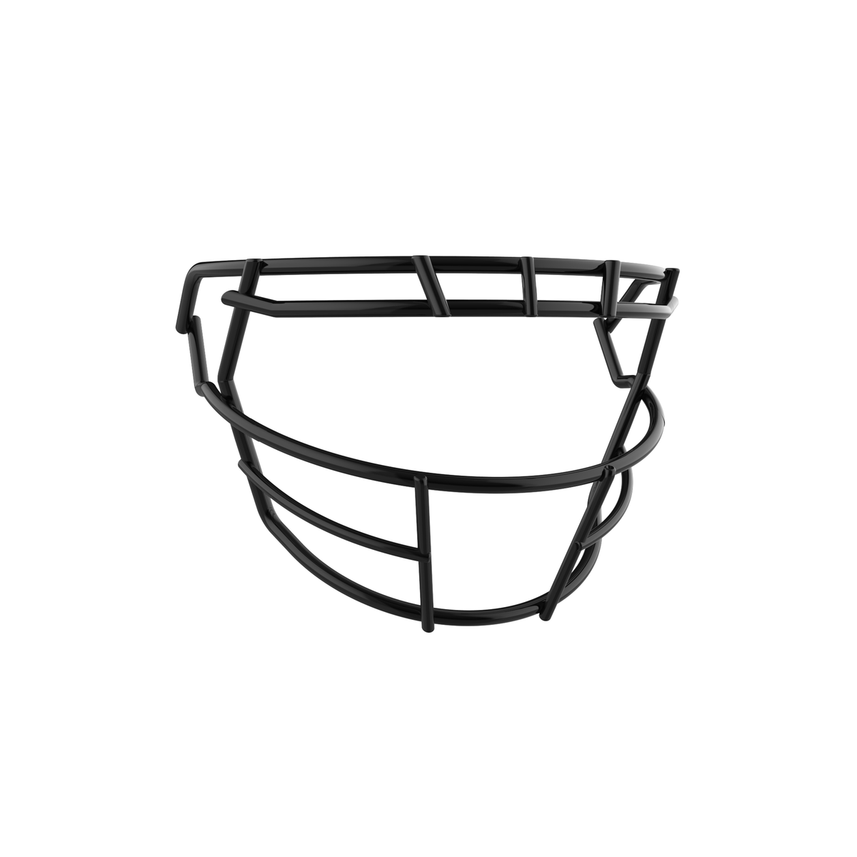 SCHUTT F7 ROPO-SW-808-NB-VC football facemask in black finish, featuring single upper bar, reinforced side wiring, and extended lower guard, shown on a white background.
