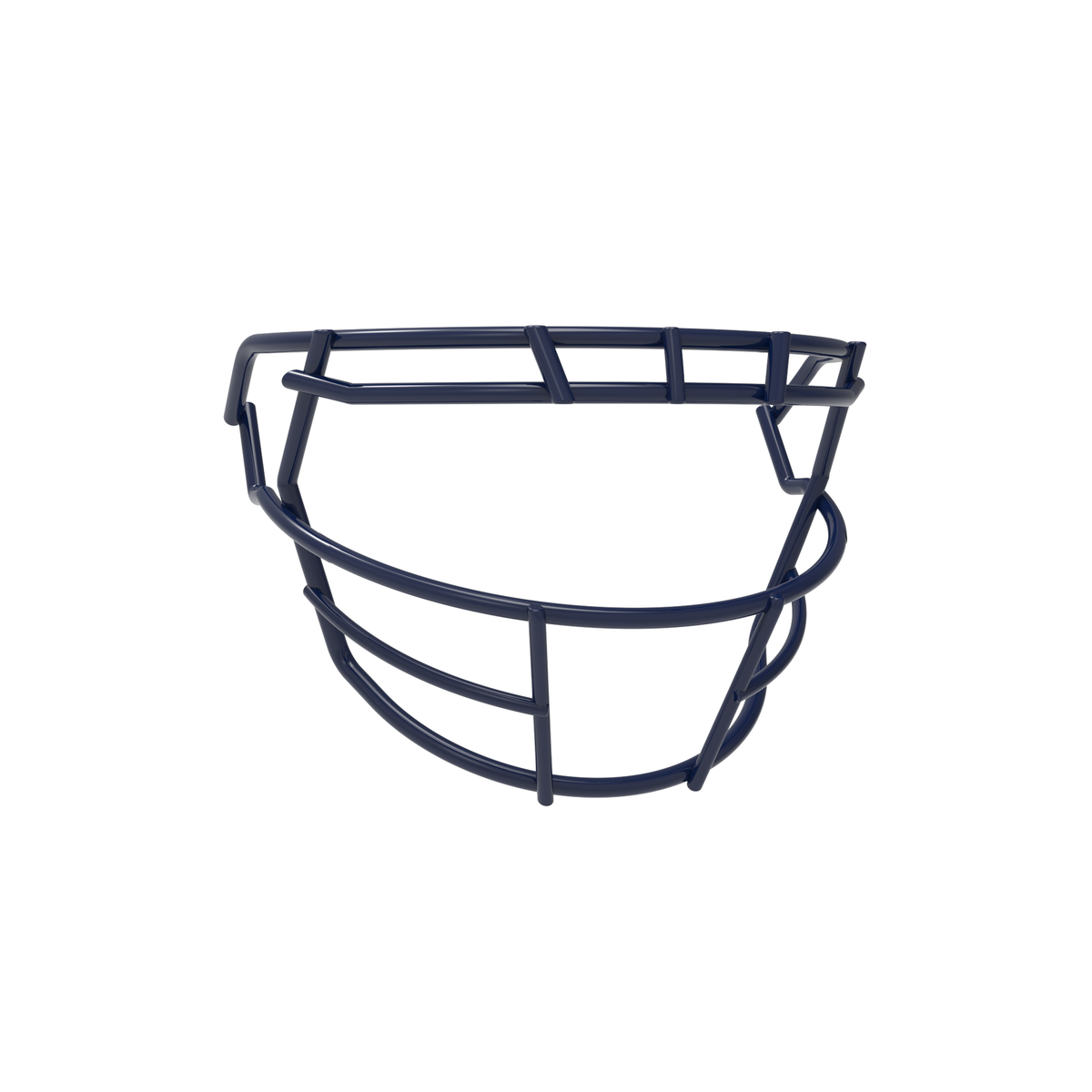 SCHUTT F7 ROPO-SW-808-NB-VC football facemask in navy finish, featuring single upper bar, reinforced side wiring, and extended lower guard, shown on a white background.