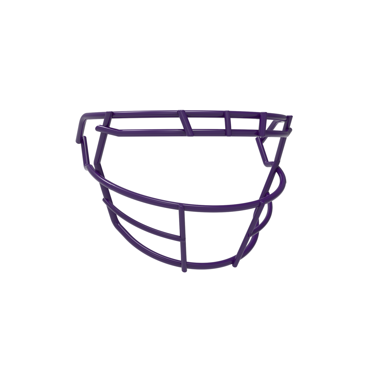 SCHUTT F7 ROPO-SW-808-NB-VC football facemask in purple finish, featuring single upper bar, reinforced side wiring, and extended lower guard, shown on a white background.