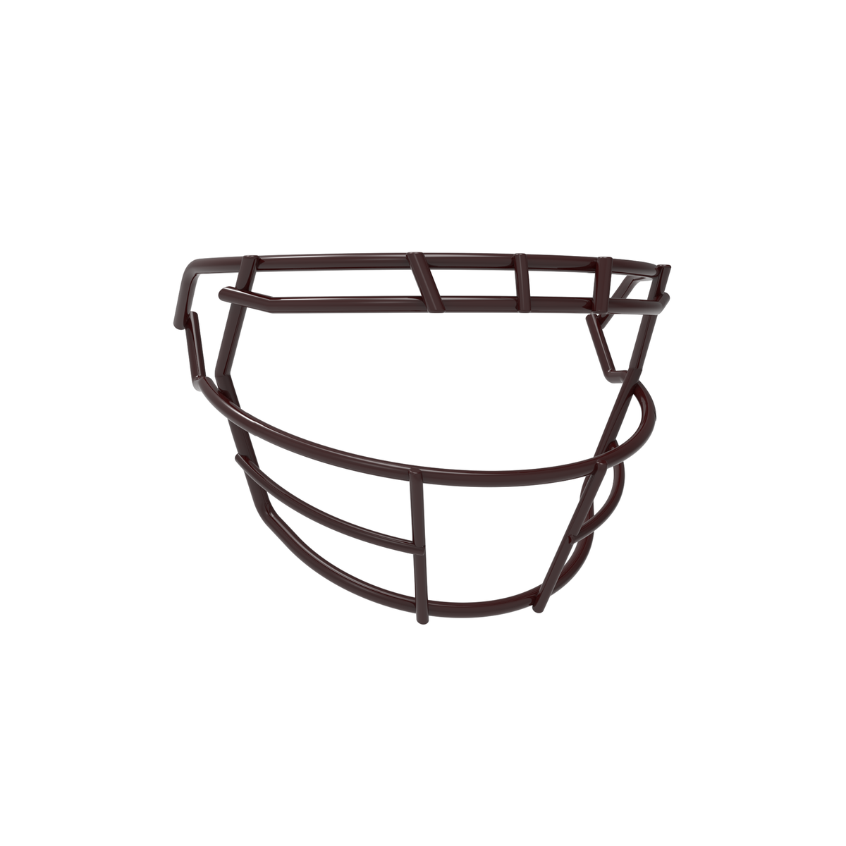 SCHUTT F7 ROPO-SW-808-NB-VC football facemask in maroon finish, featuring single upper bar, reinforced side wiring, and extended lower guard, shown on a white background.