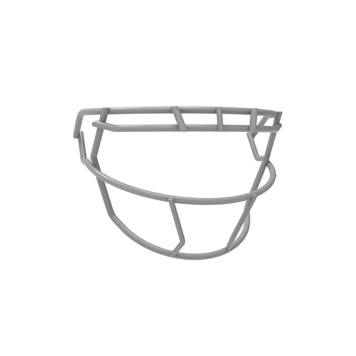 SCHUTT F7 ROPO-SW-II-NB-VC football facemask in gray finish, featuring single upper bar, streamlined side wiring, and extended lower guard, shown on a white background.
