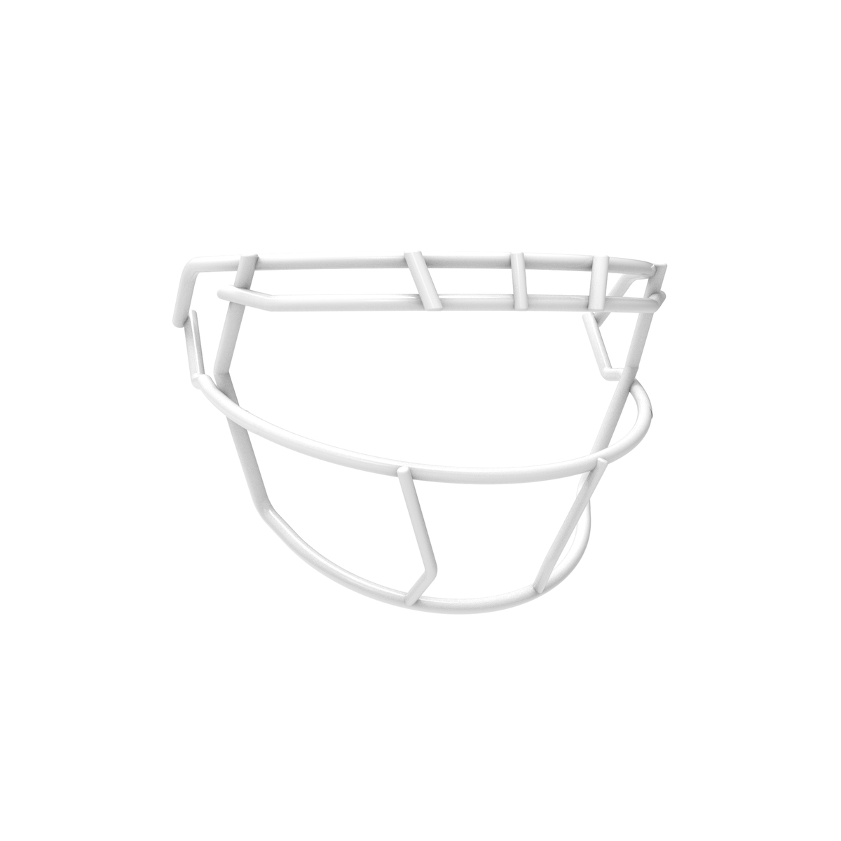 SCHUTT F7 ROPO-SW-II-NB-VC football facemask in white finish, featuring single upper bar, streamlined side wiring, and extended lower guard, shown on a white background.
