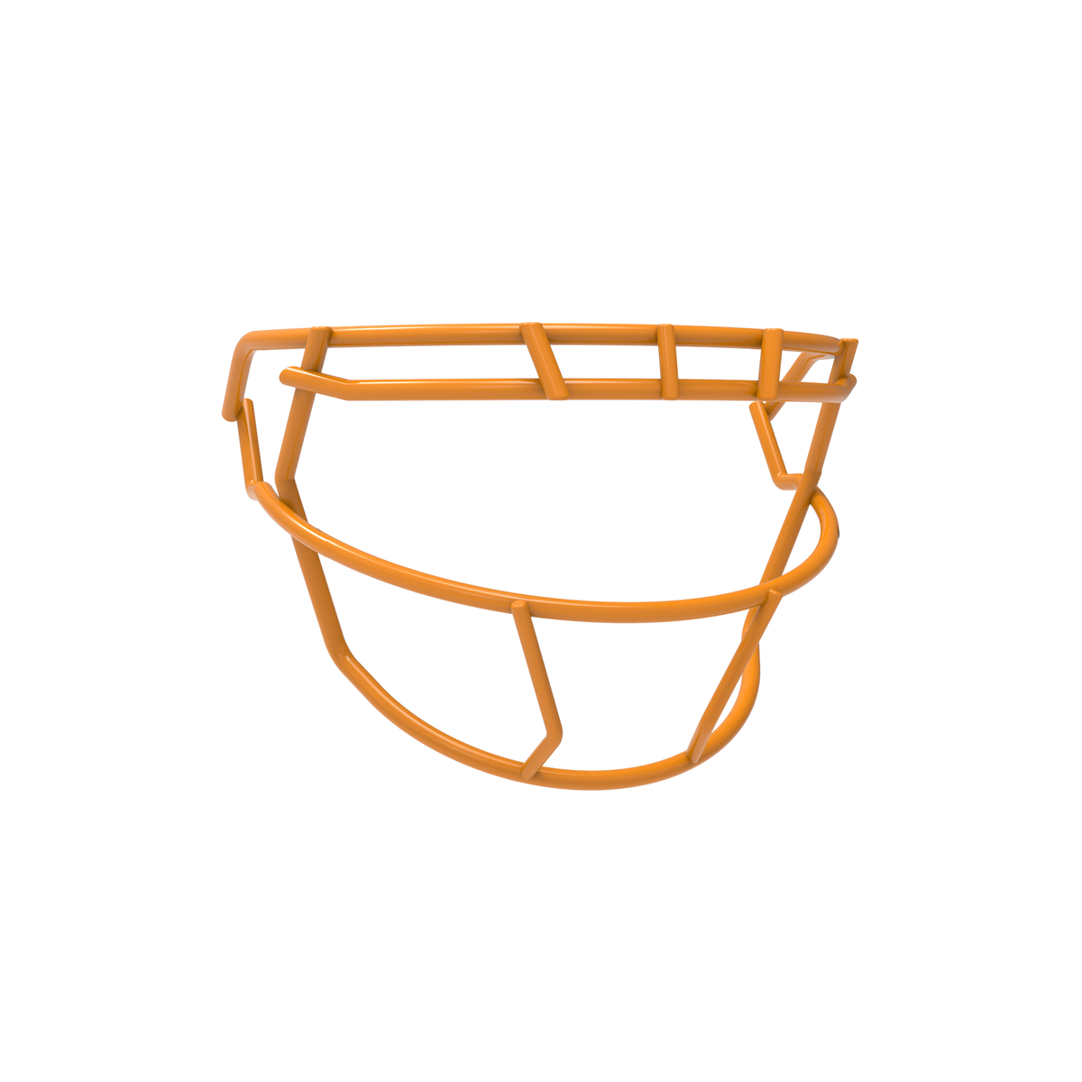 SCHUTT F7 ROPO-SW-II-NB-VC football facemask in gold finish, featuring single upper bar, streamlined side wiring, and extended lower guard, shown on a white background.