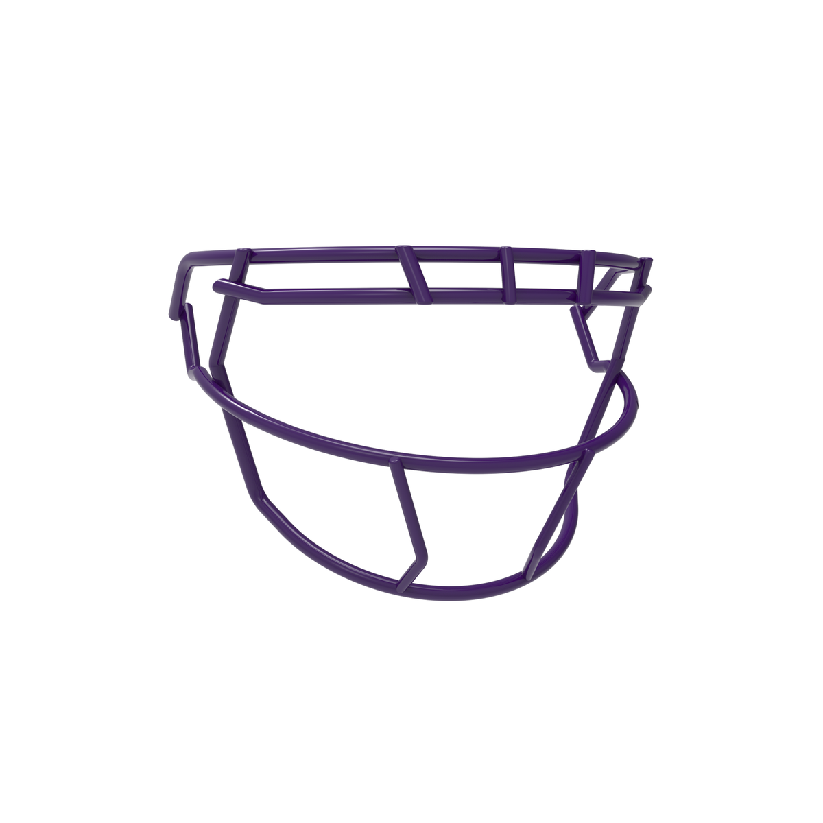 SCHUTT F7 ROPO-SW-II-NB-VC football facemask in purple finish, featuring single upper bar, streamlined side wiring, and extended lower guard, shown on a white background.
