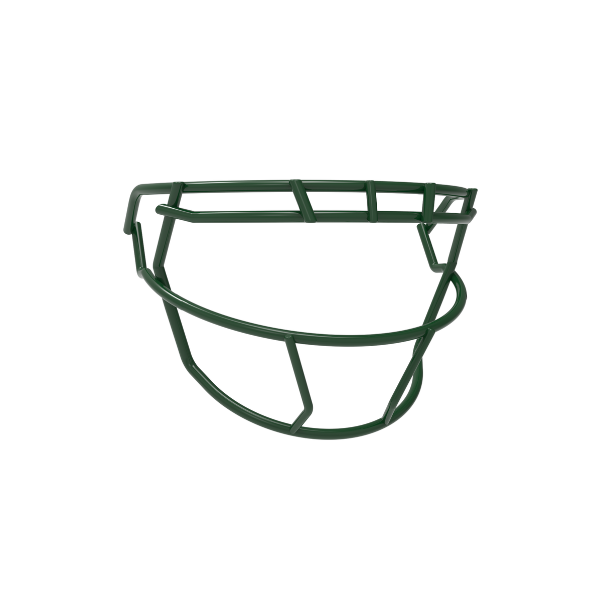 SCHUTT F7 ROPO-SW-II-NB-VC football facemask in dark green finish, featuring single upper bar, streamlined side wiring, and extended lower guard, shown on a white background.