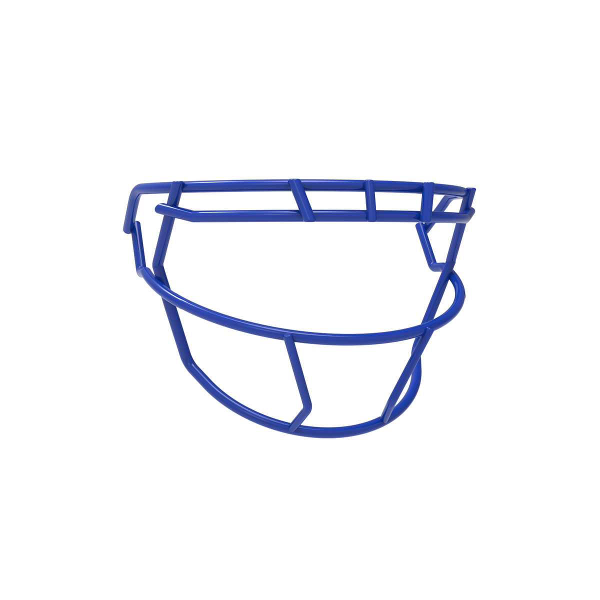 SCHUTT F7 ROPO-SW-II-NB-VC football facemask in royal blue finish, featuring single upper bar, streamlined side wiring, and extended lower guard, shown on a white background.