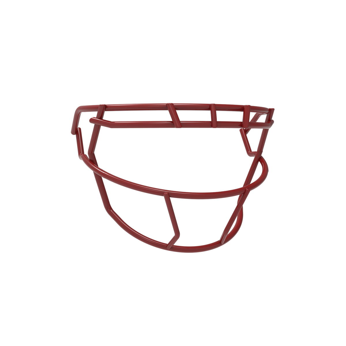 SCHUTT F7 ROPO-SW-II-NB-VC football facemask in cardinal finish, featuring single upper bar, streamlined side wiring, and extended lower guard, shown on a white background.