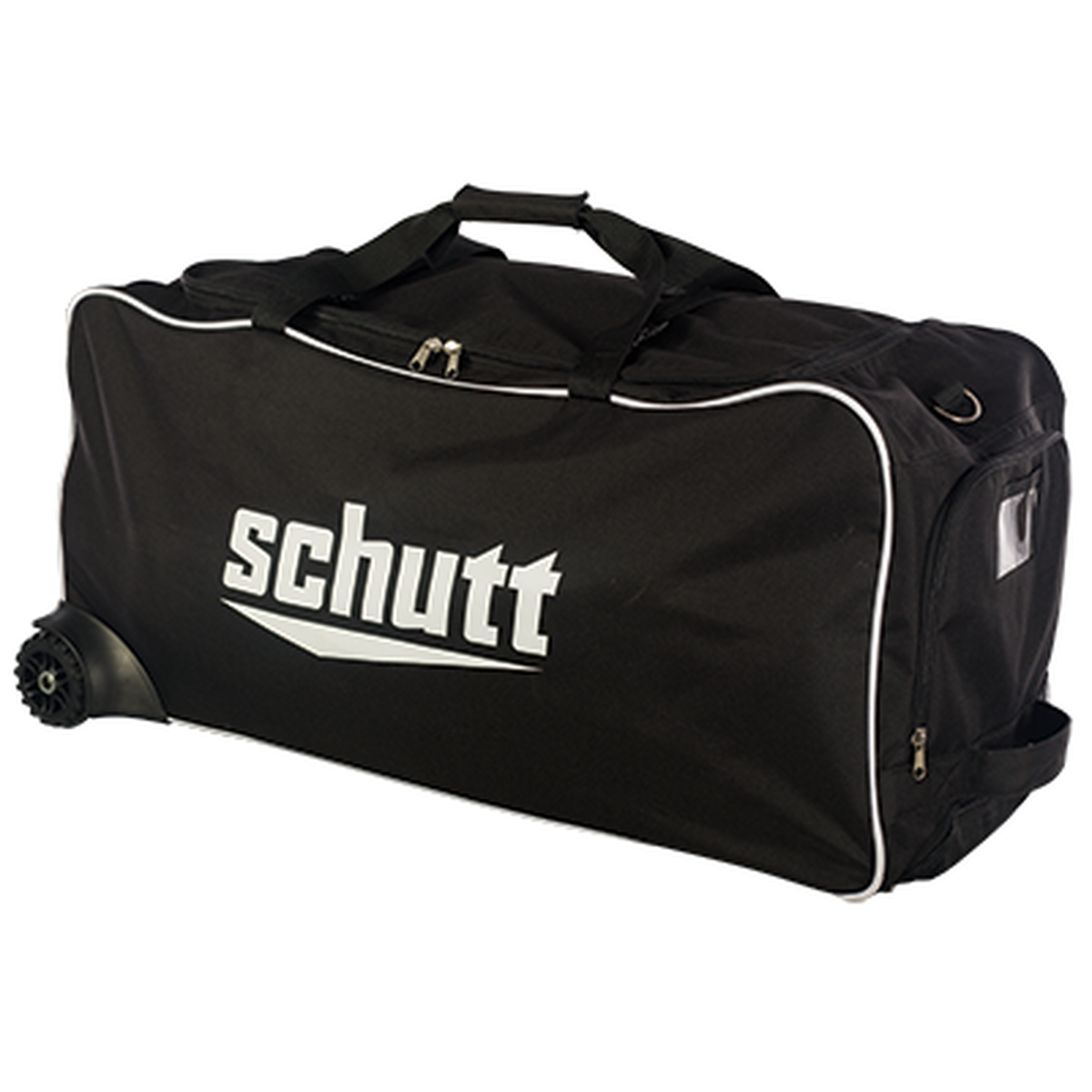 Schutt standing rolling football equipment bag in black
