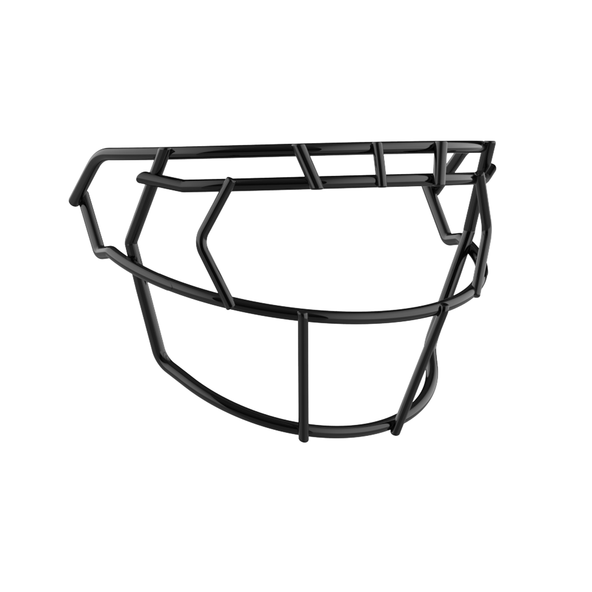 SCHUTT F7 EGOP III-NB-VC football facemask in black with reinforced upper and lower bar configuration, shown on a white background.