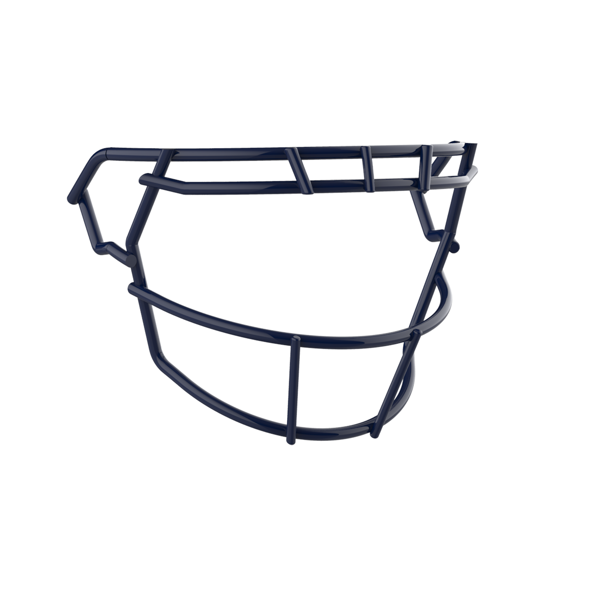 SCHUTT F7 RKOP-NB-VC football facemask in navy finish, featuring single upper bar with vertical center support and extended lower guard, shown on a white background.