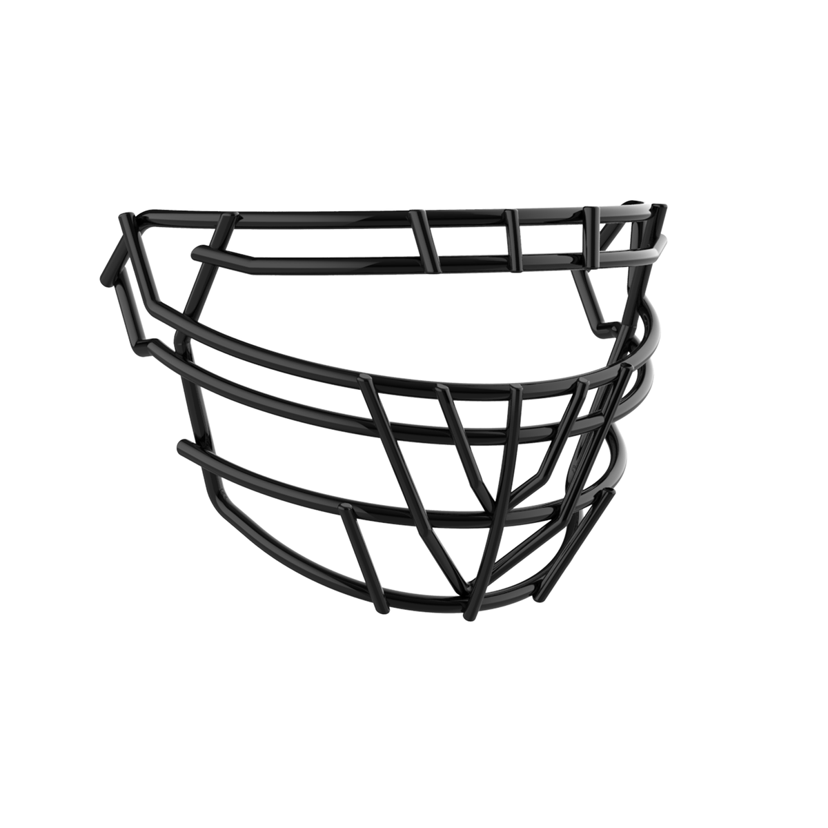 SCHUTT F7 ROPO-DW-PRO-NB-VC football facemask in black finish, featuring double upper bars, multiple vertical supports, and reinforced V-shaped lower guard, shown on a white background.