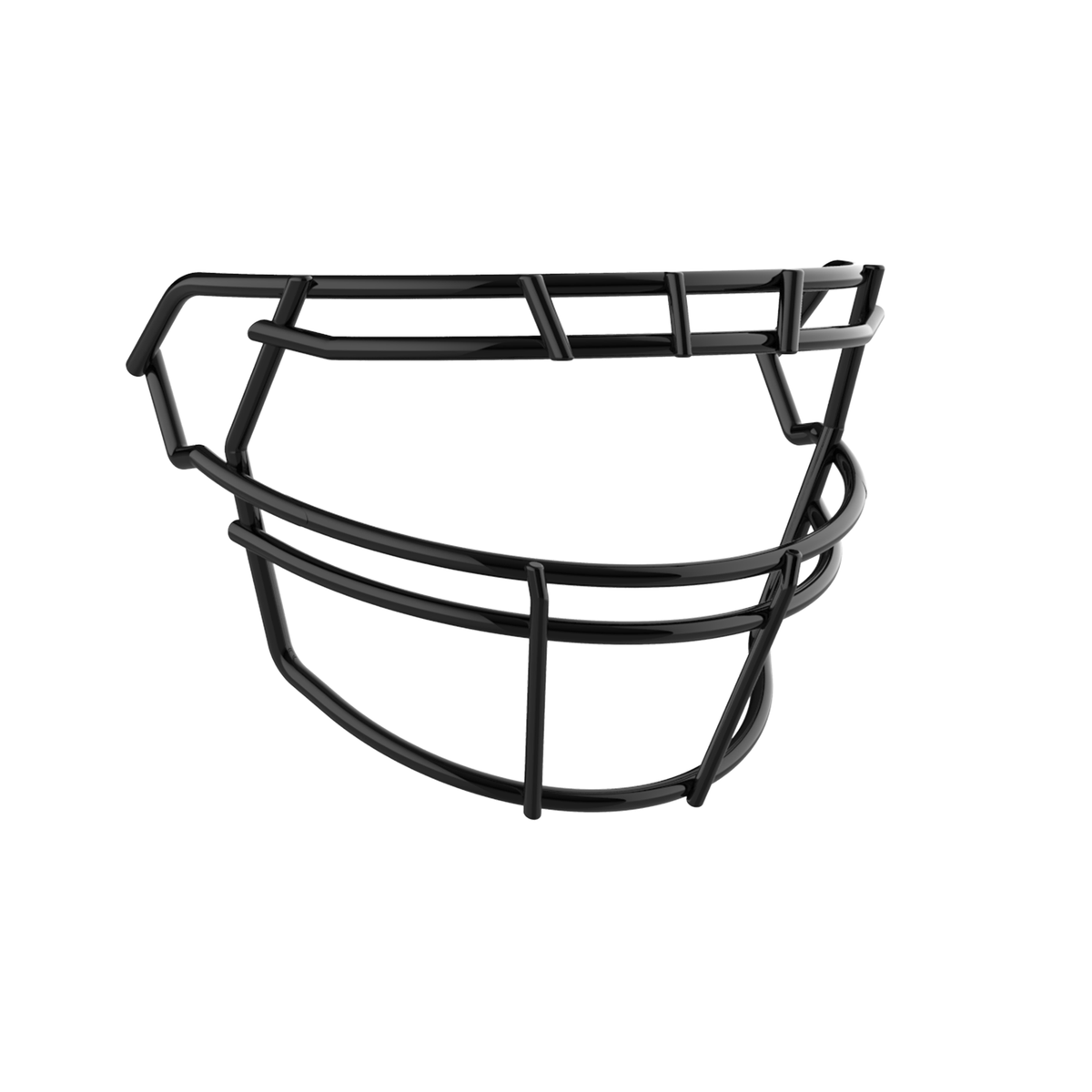 SCHUTT F7 ROPO-NB-VC football facemask in black finish, featuring single upper bar, vertical center supports, and extended lower guard, shown on a white background.