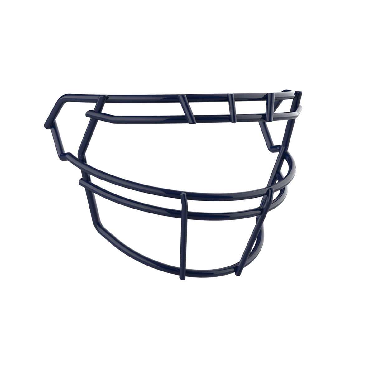 SCHUTT F7 ROPO-NB-VC football facemask in navy finish, featuring single upper bar, vertical center supports, and extended lower guard, shown on a white background.