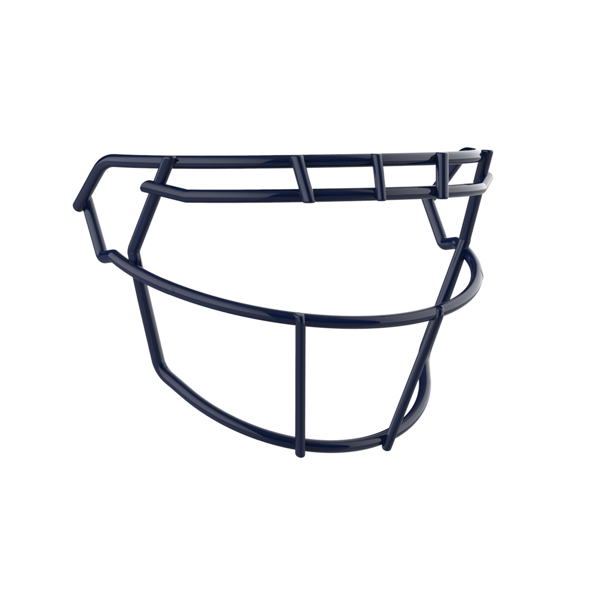 SCHUTT F7 ROPO-SW-NB-VC football facemask in navy finish, featuring single upper bar, vertical center support, and extended lower guard, shown on a white background.