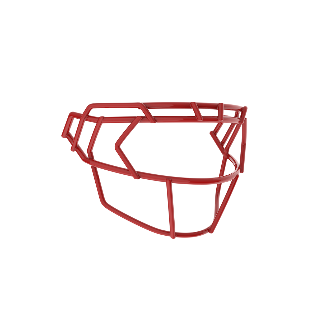 Schutt F7X-EGOP III scarlet football facemask with extended eye guard and reinforced wire frame design